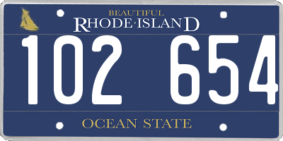 RI license plate 102654