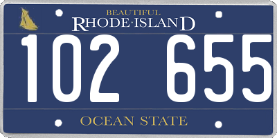 RI license plate 102655