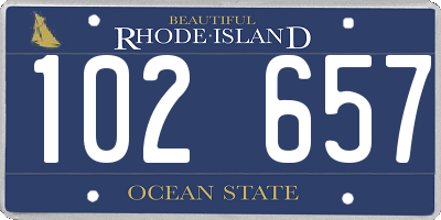 RI license plate 102657