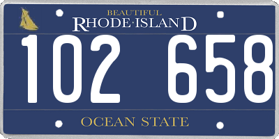 RI license plate 102658