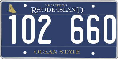 RI license plate 102660
