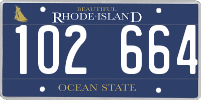 RI license plate 102664