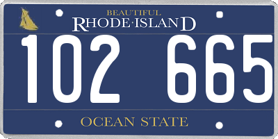 RI license plate 102665