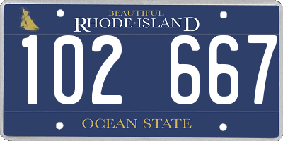 RI license plate 102667
