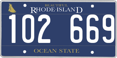 RI license plate 102669