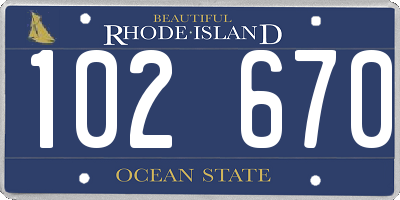 RI license plate 102670