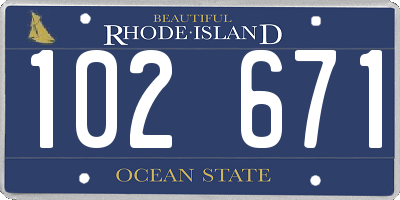RI license plate 102671