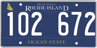 RI license plate 102672