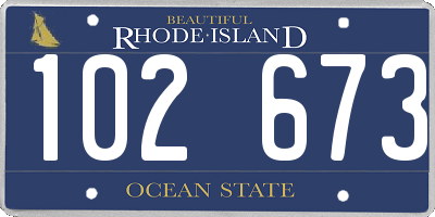 RI license plate 102673