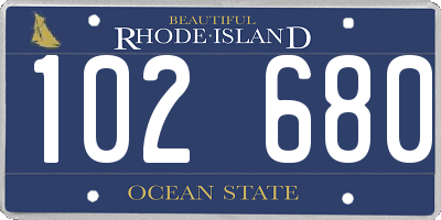 RI license plate 102680