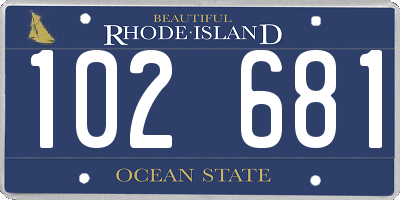 RI license plate 102681