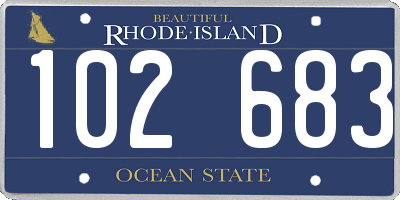 RI license plate 102683