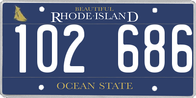 RI license plate 102686