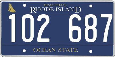 RI license plate 102687