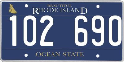 RI license plate 102690