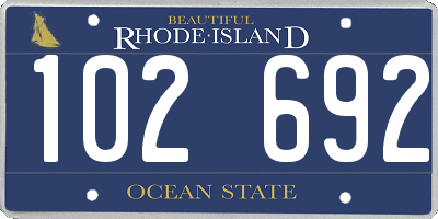 RI license plate 102692