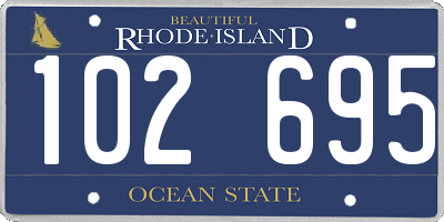 RI license plate 102695