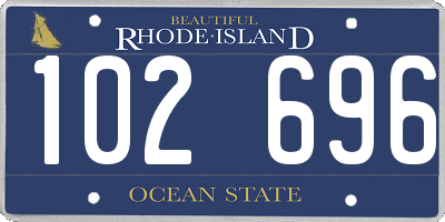 RI license plate 102696