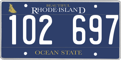 RI license plate 102697