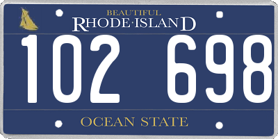 RI license plate 102698
