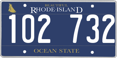 RI license plate 102732