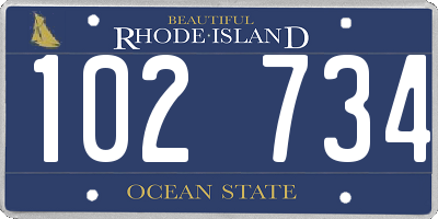 RI license plate 102734