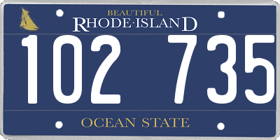 RI license plate 102735