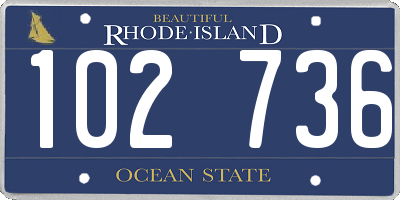 RI license plate 102736