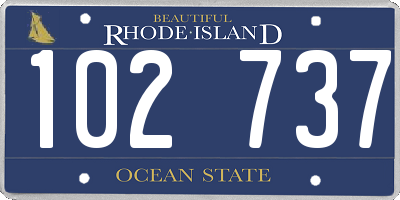 RI license plate 102737