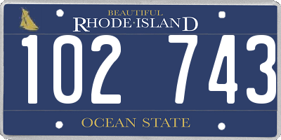 RI license plate 102743