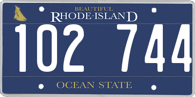 RI license plate 102744