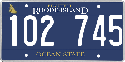 RI license plate 102745