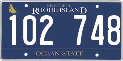 RI license plate 102748