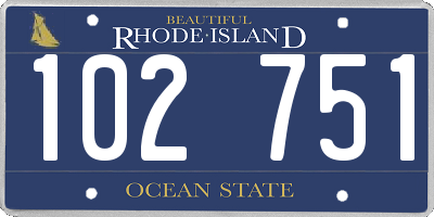 RI license plate 102751