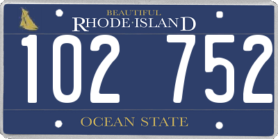 RI license plate 102752
