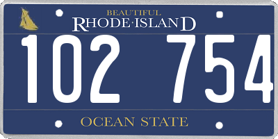 RI license plate 102754