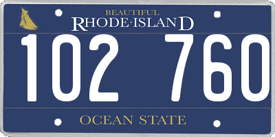 RI license plate 102760
