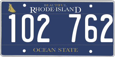 RI license plate 102762
