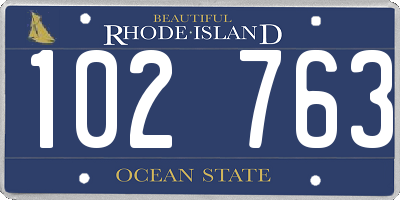 RI license plate 102763
