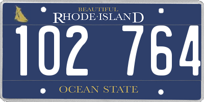RI license plate 102764
