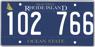 RI license plate 102766