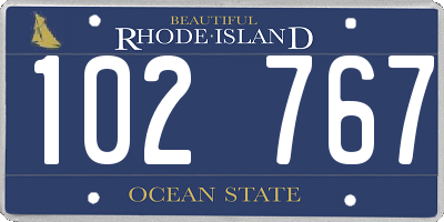 RI license plate 102767