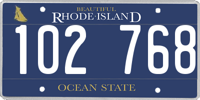 RI license plate 102768