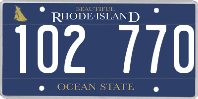 RI license plate 102770