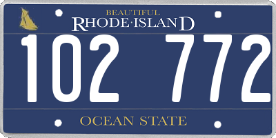 RI license plate 102772