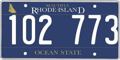 RI license plate 102773