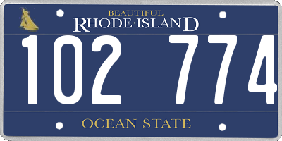 RI license plate 102774