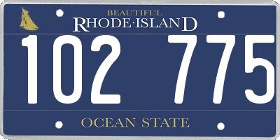RI license plate 102775
