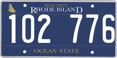 RI license plate 102776