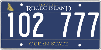 RI license plate 102777